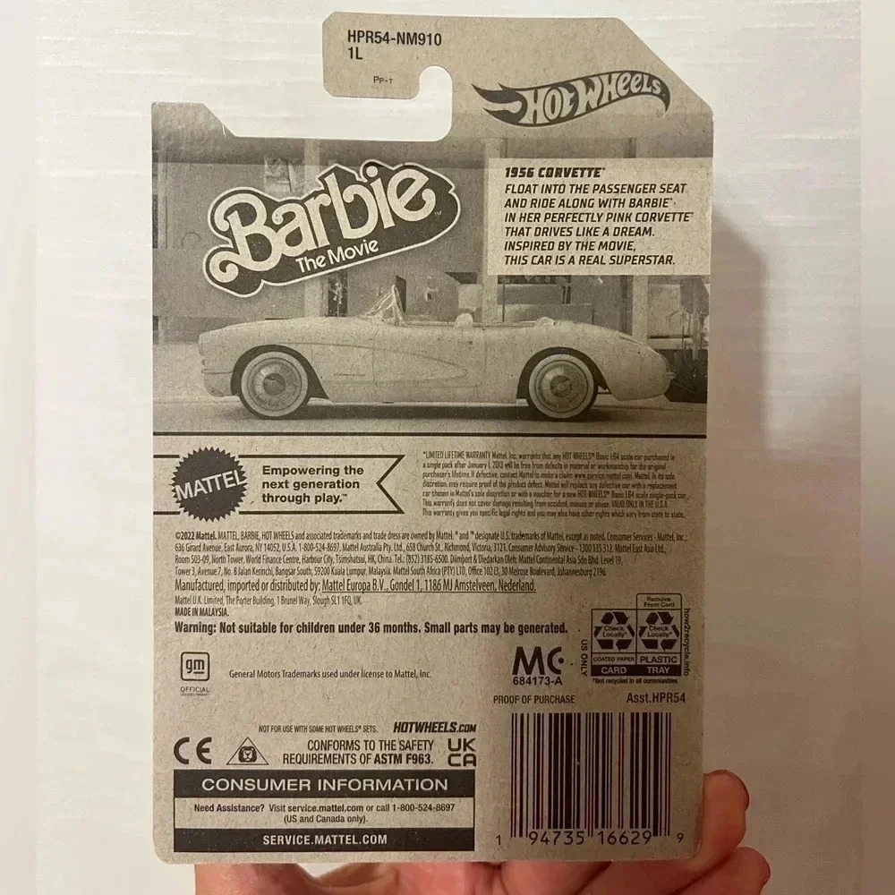 Hot Wheels 2023 Barbie 1956 Corvette Barbie The Movie - Picture 4 of 9